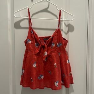 Tie front red floral tank from Abercrombie & Fitch